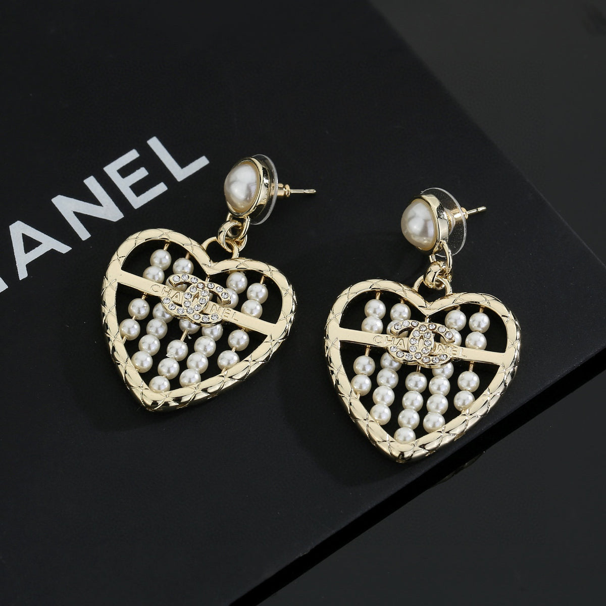 Signature Emblem Stud Earrings in Gold-Tone – Design 025 main product view