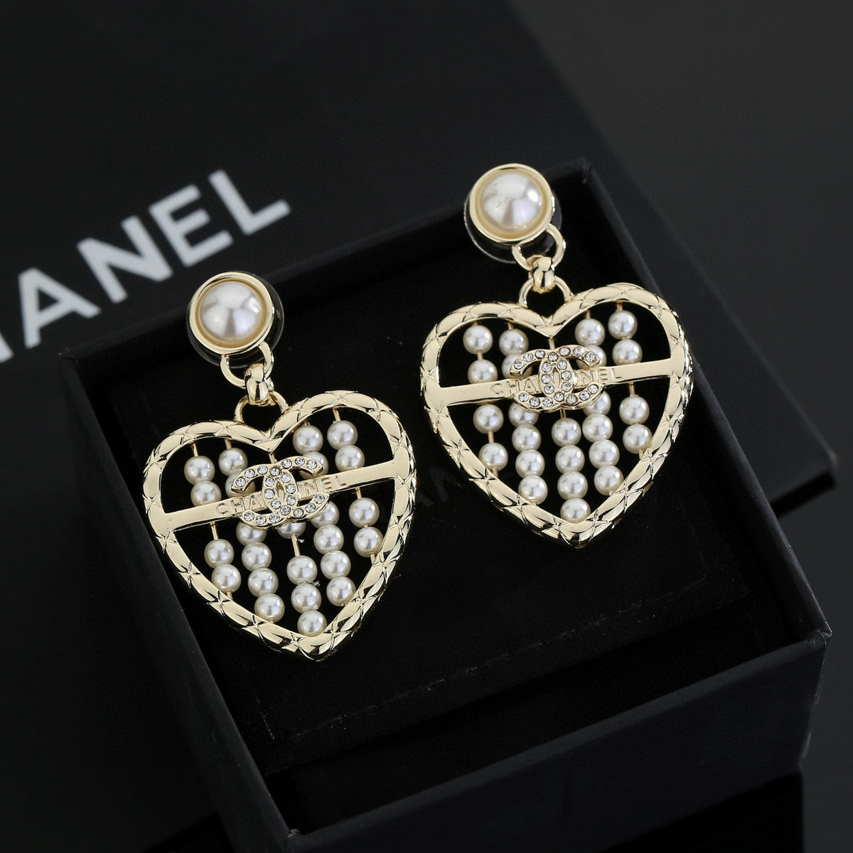 Signature Emblem Stud Earrings in Gold-Tone – Design 025 detail view