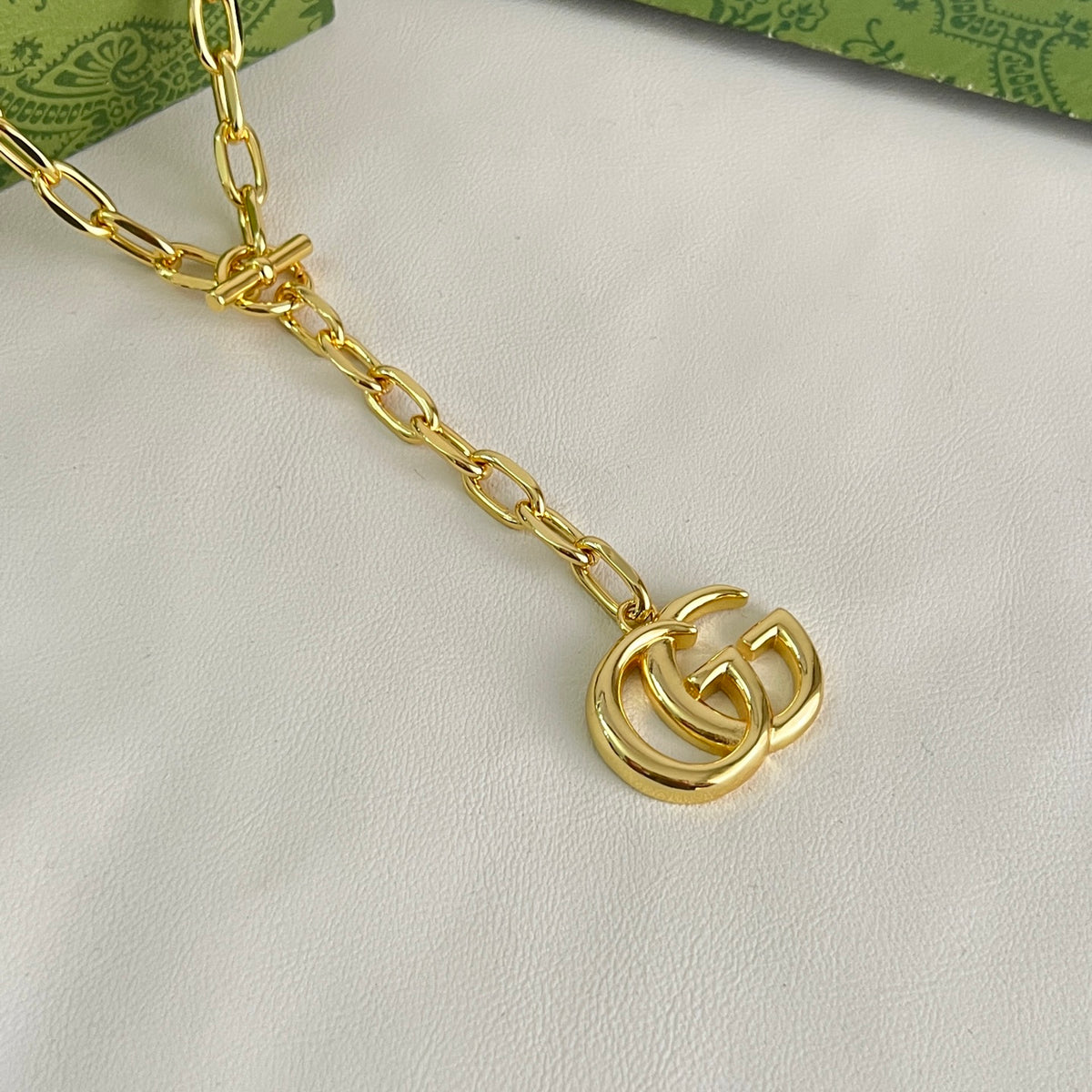 Geometric Emblem Pendant Necklace in Polished Metal-Tone – Design 008 close-up detail