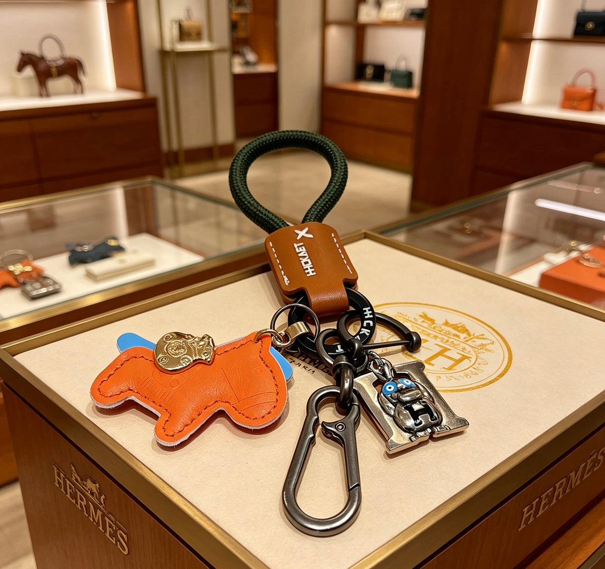 Horse Keychain in Silver-Tone – Design 030 main product view