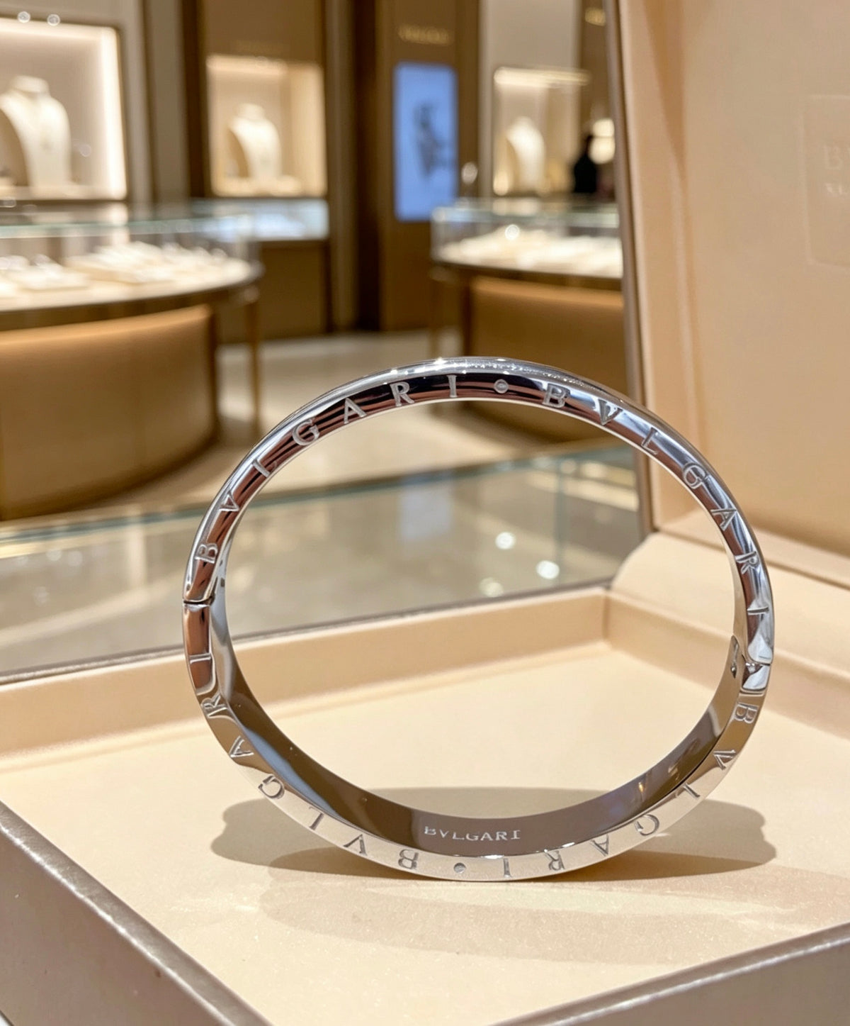 Serpentine Bangle in Polished Metal-Tone – Serpentine Detail – Design 010 front product view