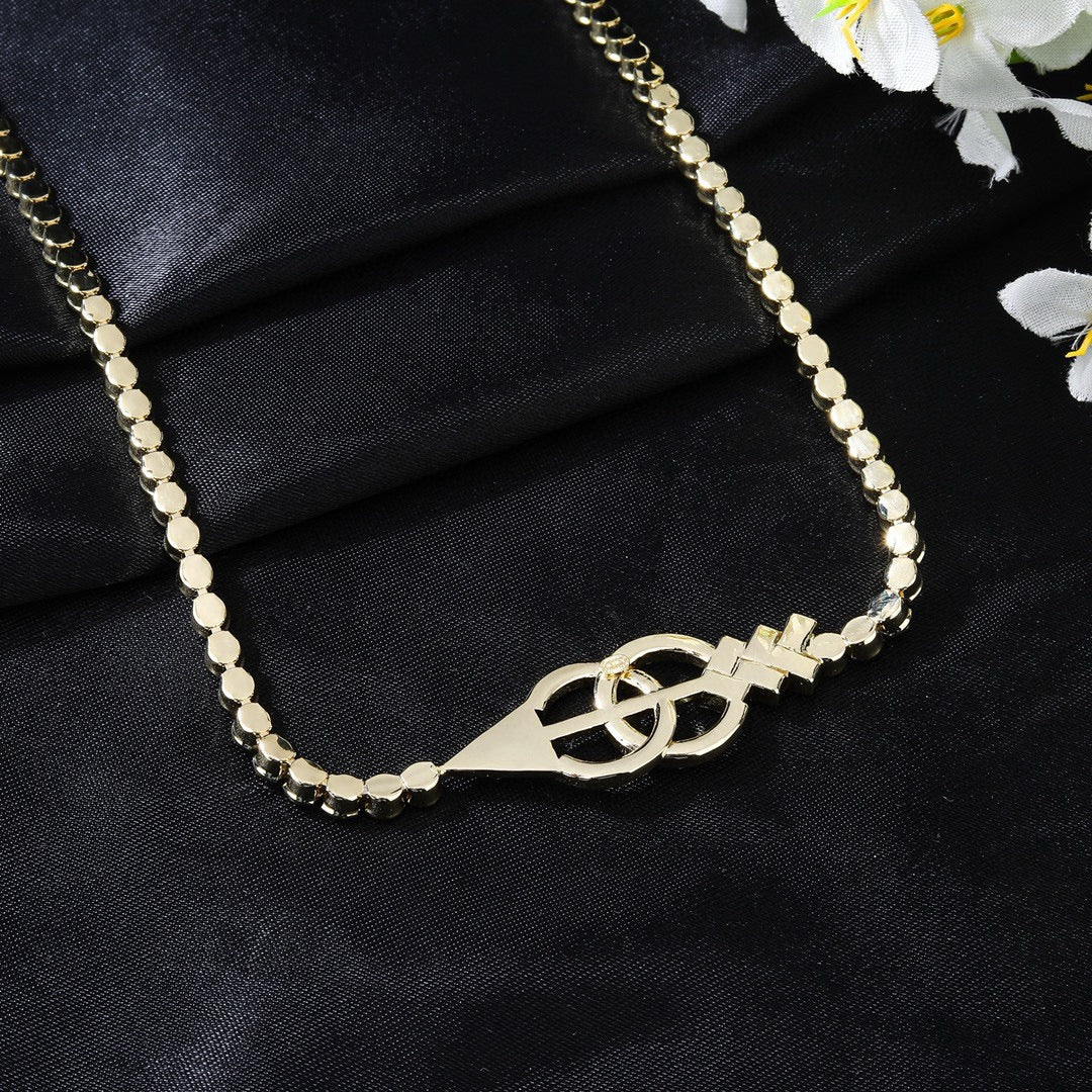 Signature Emblem Jewelry Accessory in Polished Metal-Tone – Design 027 close-up detail