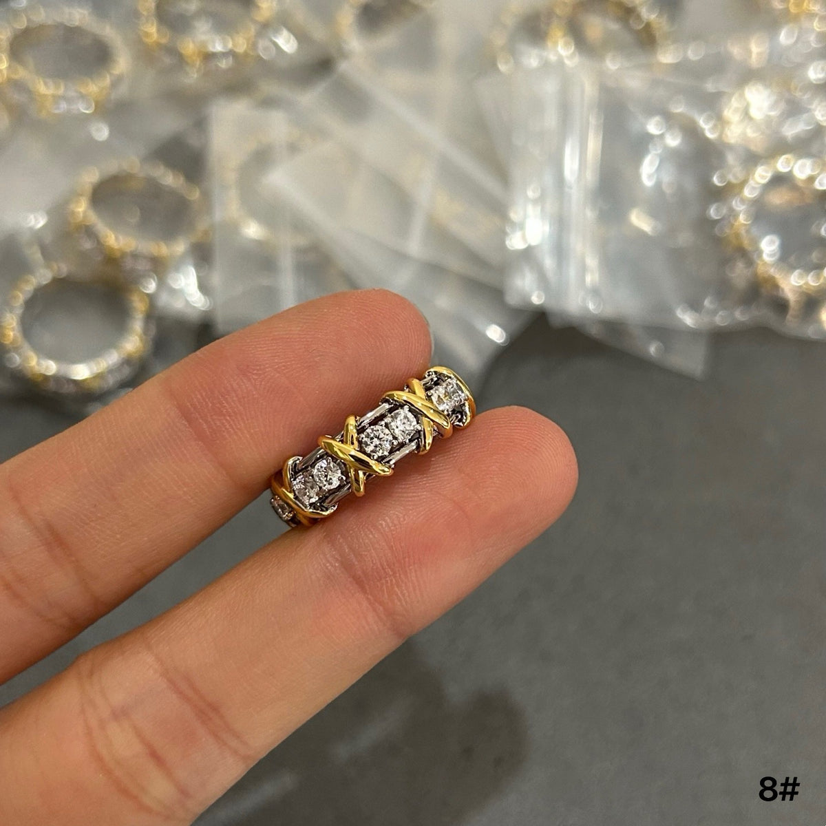 Signature Motif Statement Ring in Polished Metal-Tone – Design 01 main product view