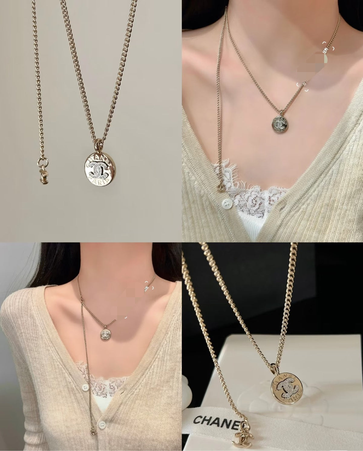 Signature Emblem Pendant Necklace in Gold-Tone – Design 037 side detail