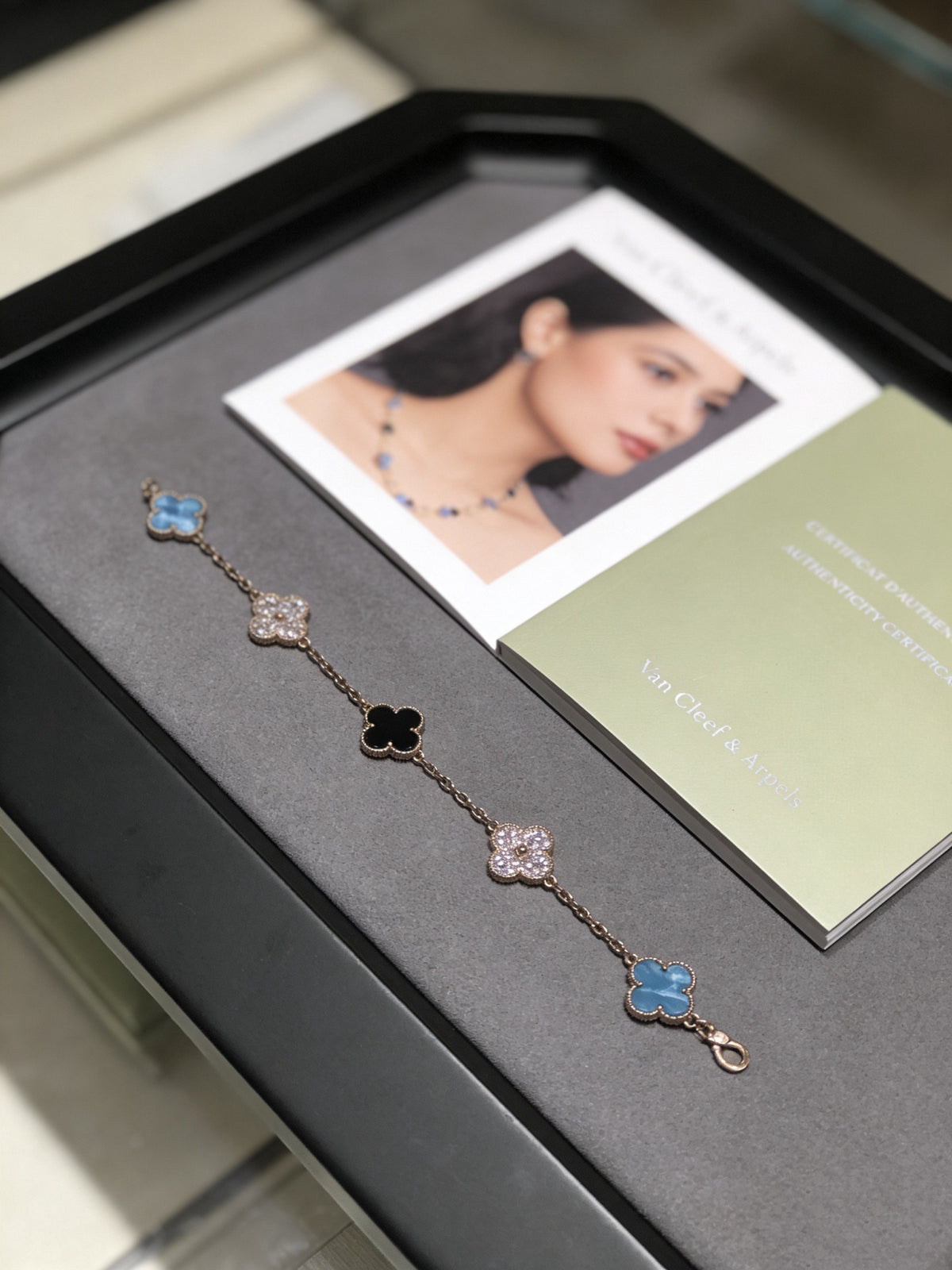 Clover Bracelet in Polished Metal-Tone – Multicolor styled product view