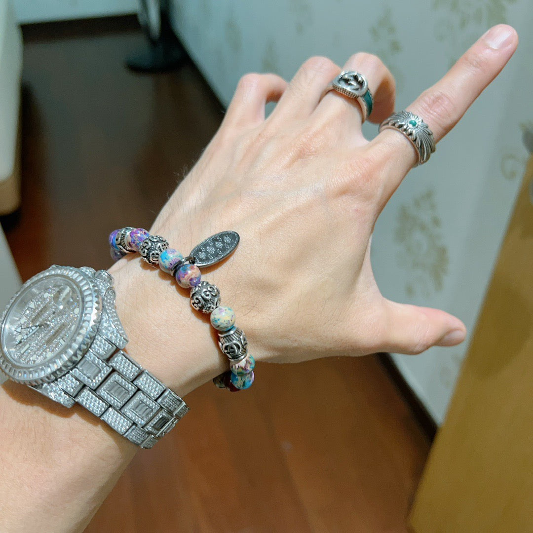 Double-G Emblem Bracelet in Polished Metal-Tone – Design 011 main product view