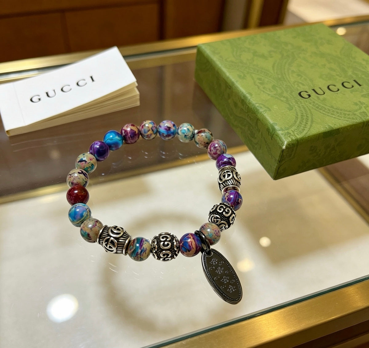 Double-G Emblem Bracelet in Polished Metal-Tone – Design 011 front product view