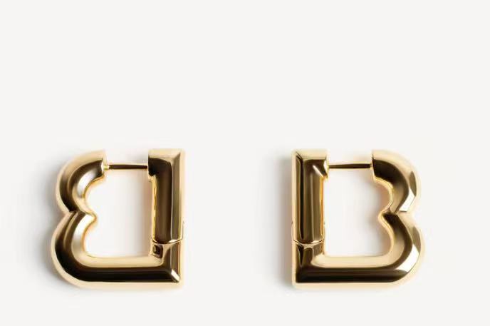 Ring Motif Statement Earrings in Polished Metal-Tone – Design 004 front product view