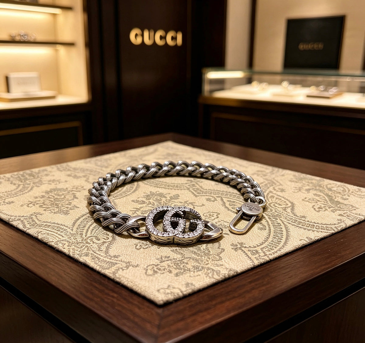 Floral Bracelet in Polished Metal-Tone – Design 011 main product view