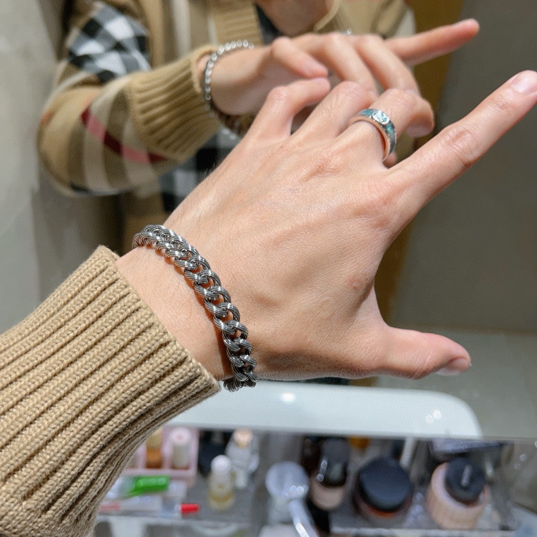 Floral Bracelet in Polished Metal-Tone – Design 011 main product view