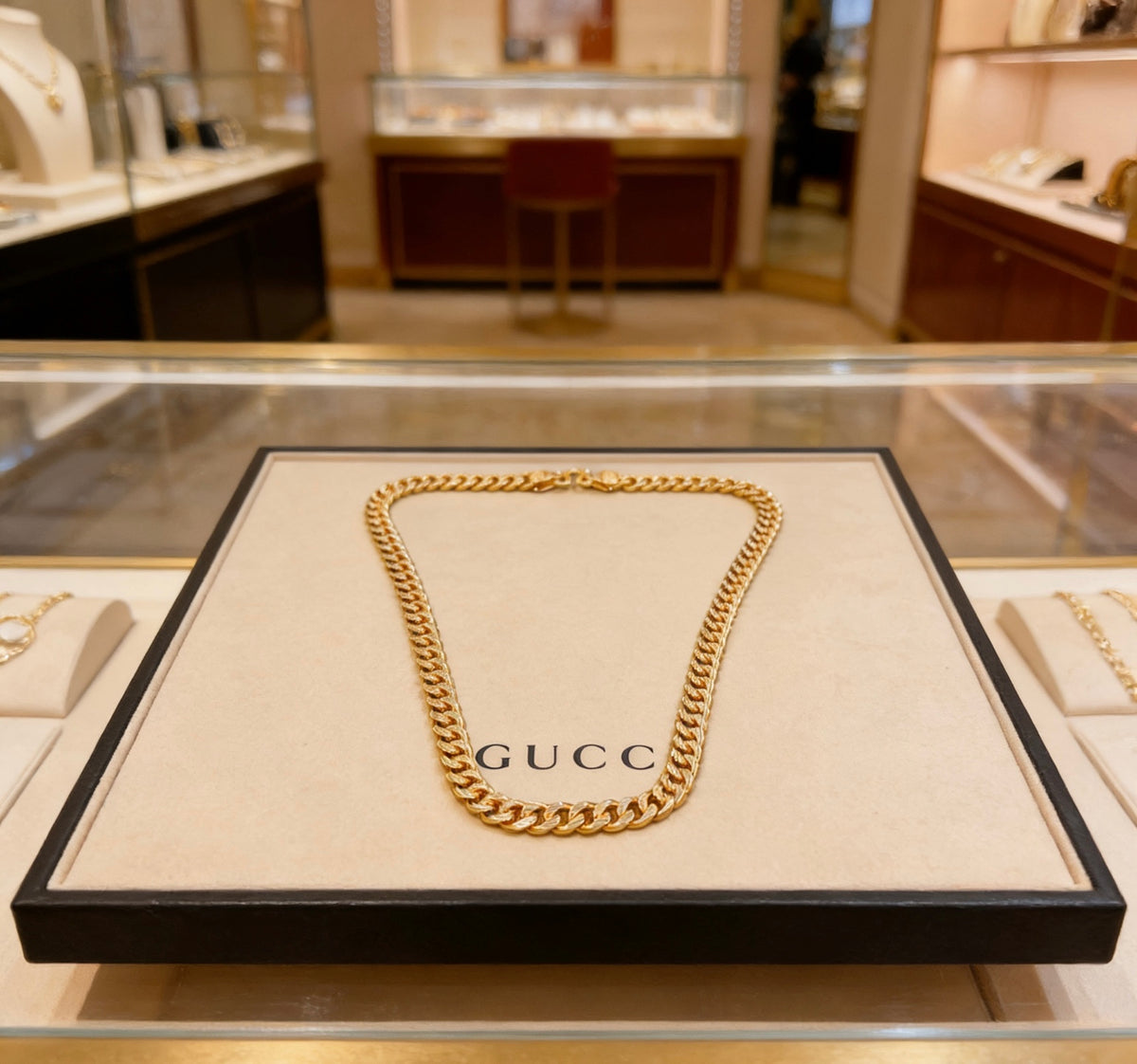 Double-G Emblem Pendant Necklace in Gold-Tone – Design 016 main product view