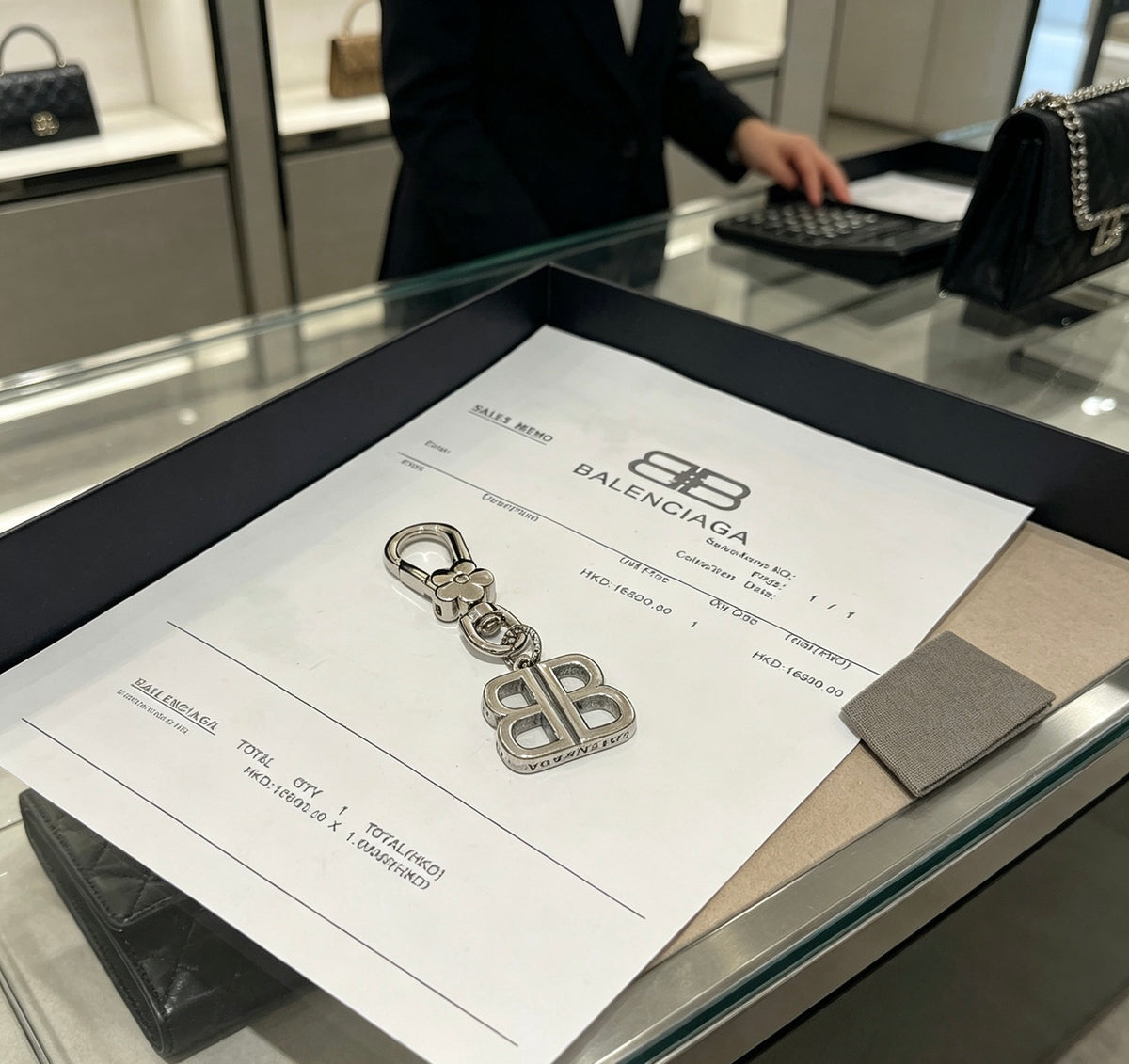 Key Jewelry Accessory in Polished Metal-Tone – Design 017 front product view
