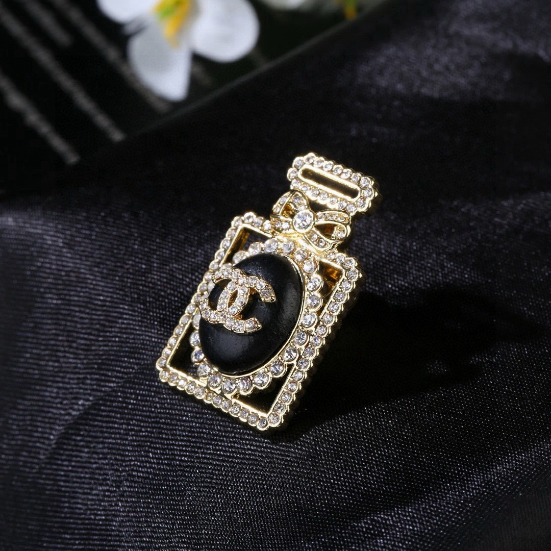 Signature Emblem Brooch in Polished Metal-Tone – Design 021 styled product view