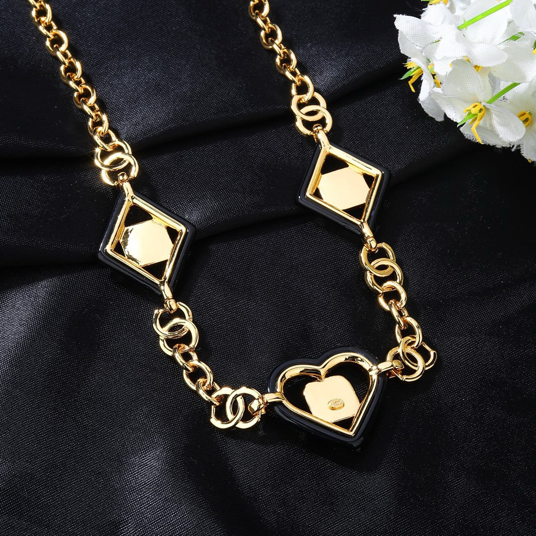 Heart Jewelry Accessory in Polished Metal-Tone – Heart Detail – Design 002 main product view