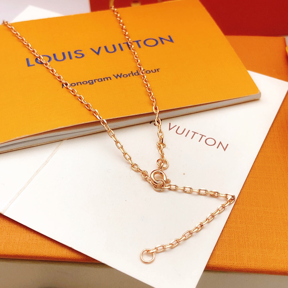 Geometric Emblem Pendant Necklace in Rose-Gold-Tone – Rose Gold Detail – Design 012 front product view
