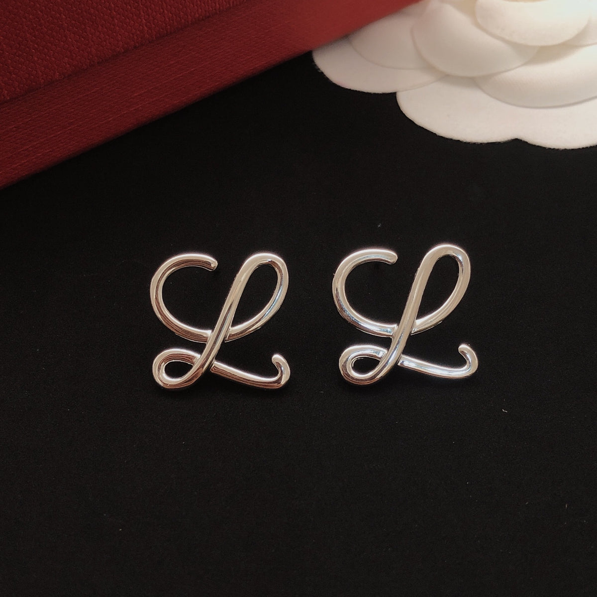 Sculptural Stud Earrings in Silver-Tone styled view