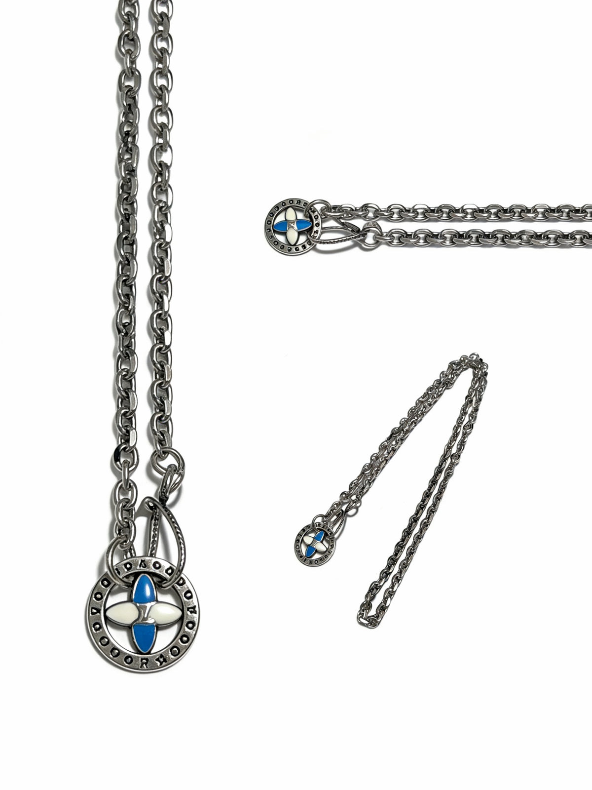 Chain Pendant Necklace in Silver-Tone – Design 024 front product view