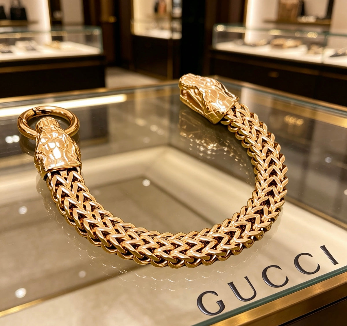 Serpentine Bracelet in Polished Metal-Tone styled product view