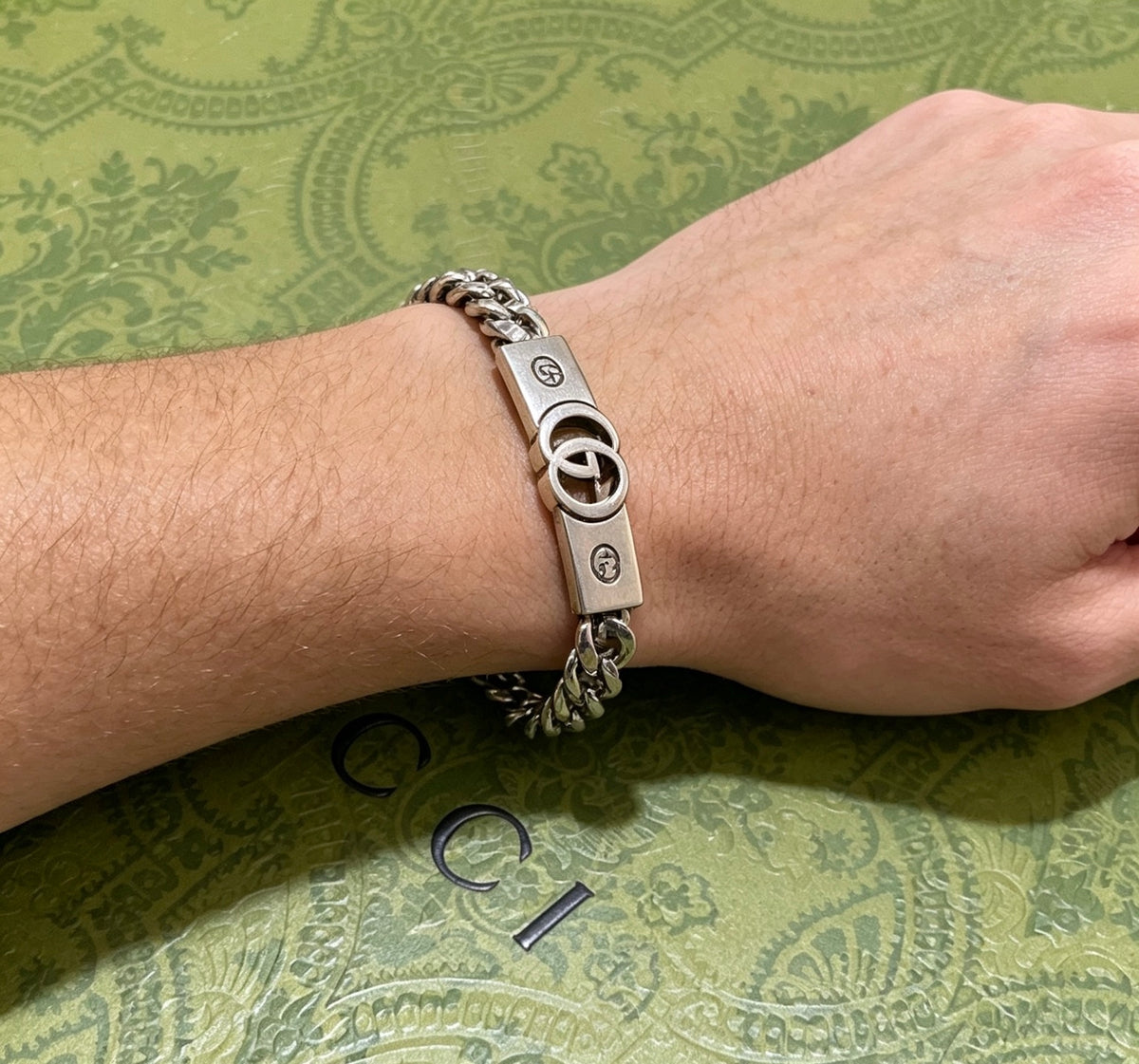 Floral Bracelet in Polished Metal-Tone – Design 012 styled product view