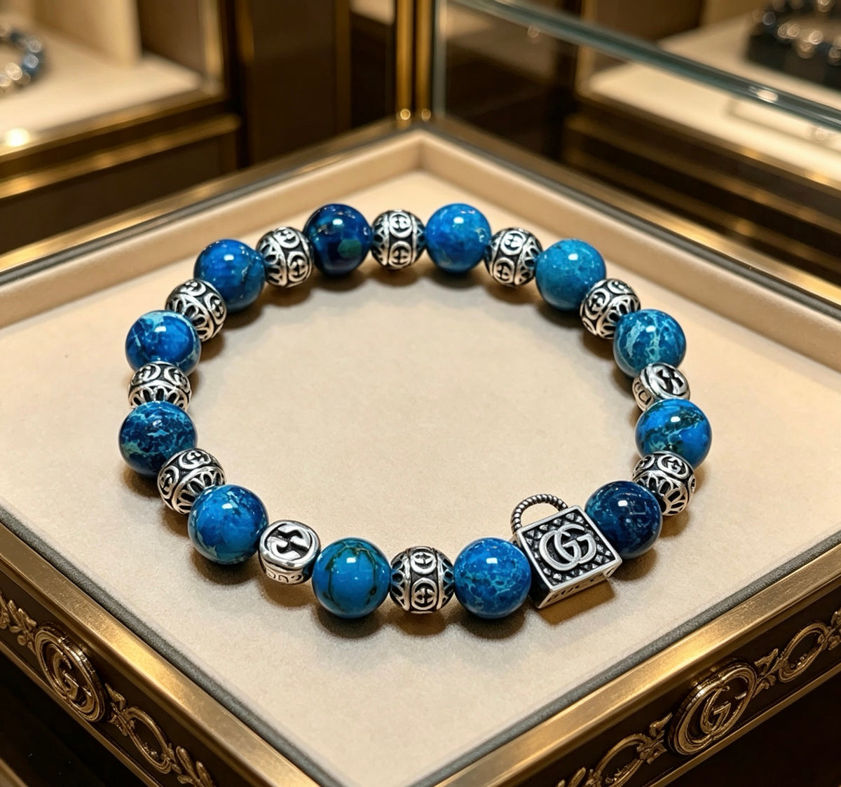 Double-G Emblem Bracelet in Polished Metal-Tone – Design 013 main product view