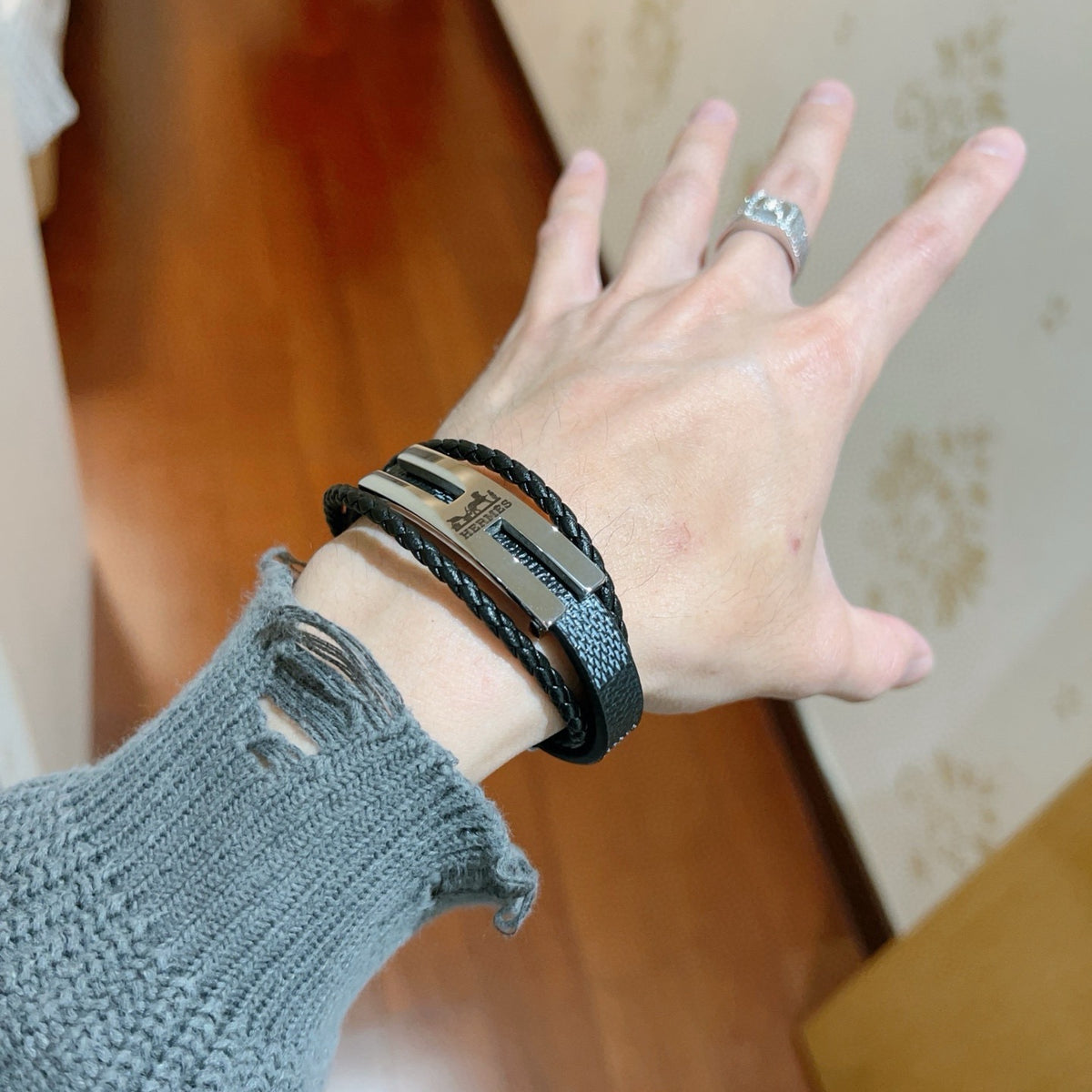 Horse Bangle in Polished Metal-Tone – Design 007 front product view