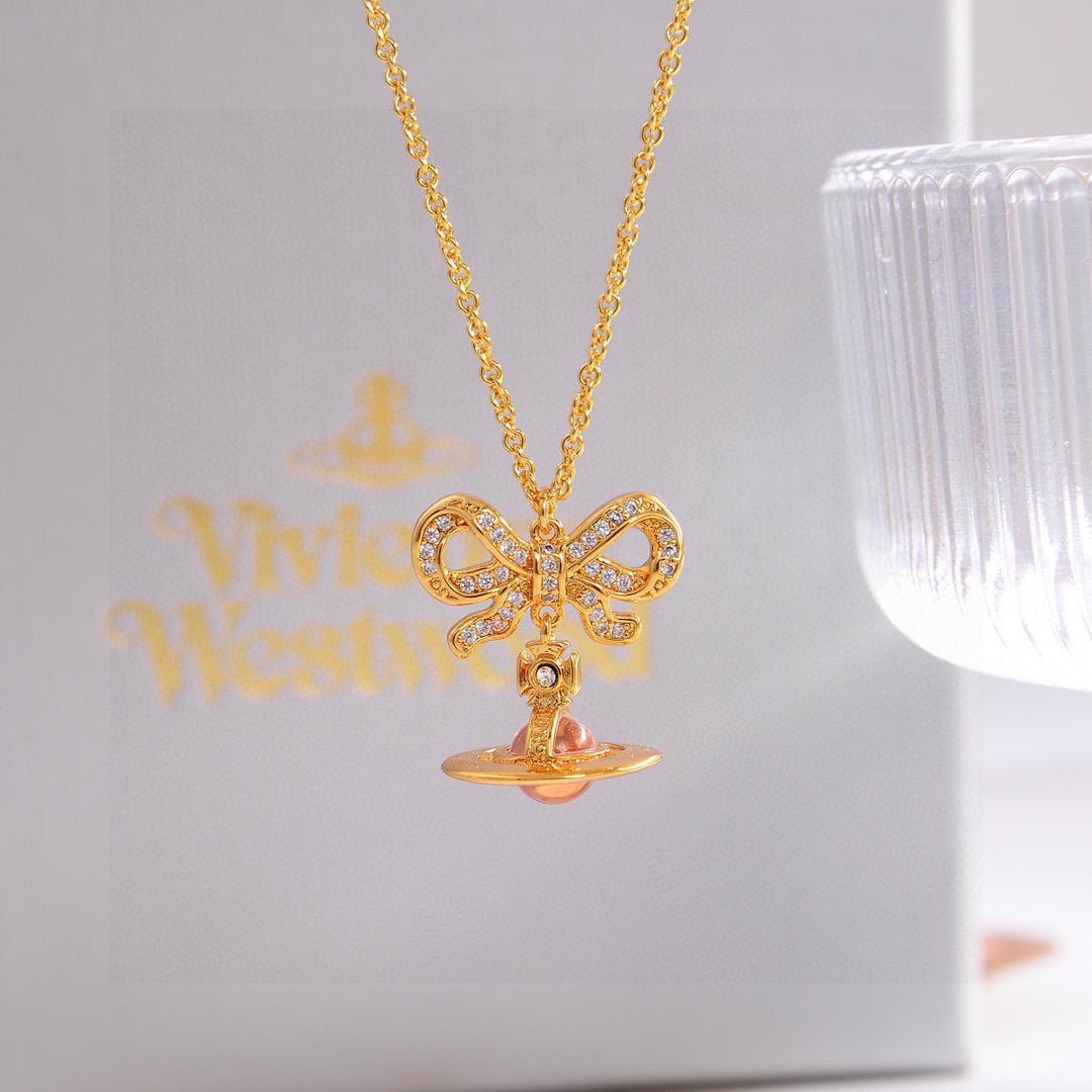 Orb Pendant Necklace in Polished Metal-Tone – Design 042 detail view