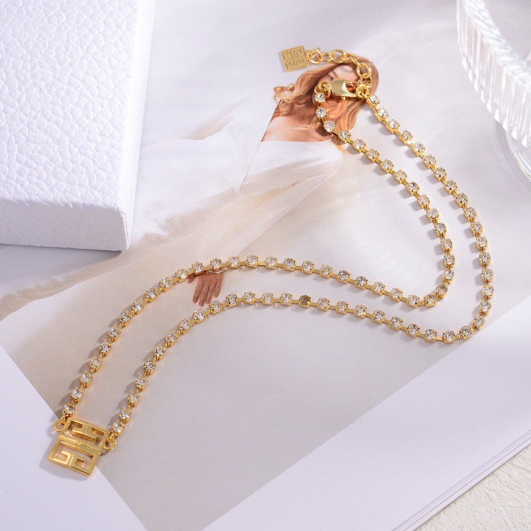 Signature Emblem Pendant Necklace in Polished Metal-Tone – Design 052 main product view