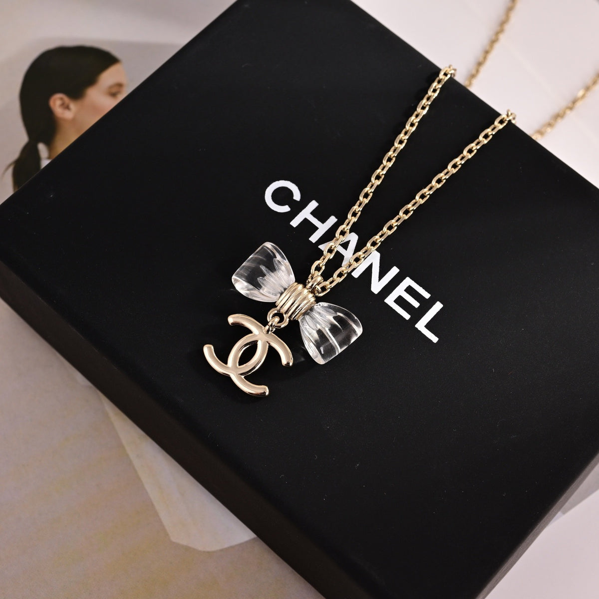 Signature Emblem Pendant Necklace in Polished Metal-Tone – Design 051 main product view