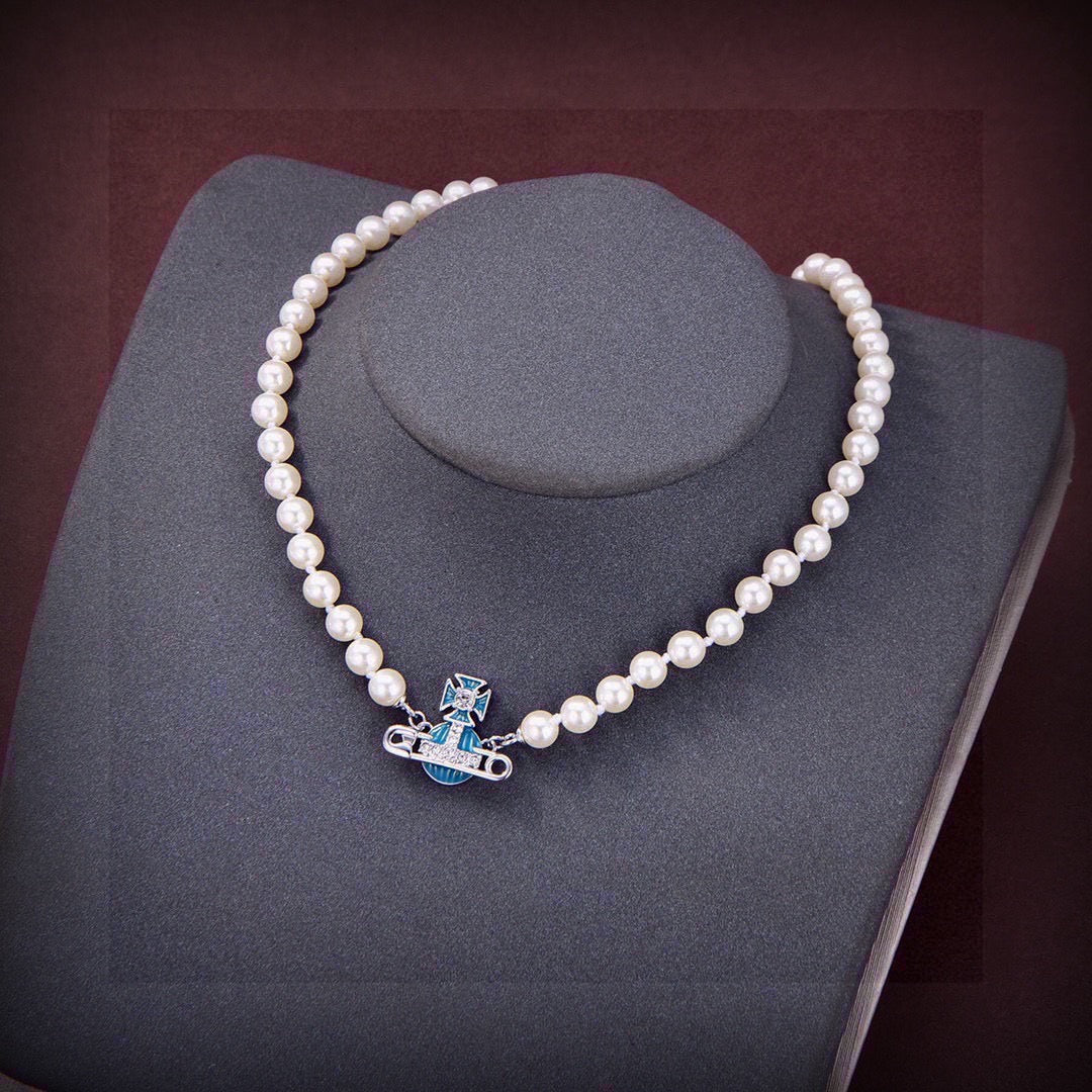 Orb Bracelet in Polished Metal-Tone – Pearl Detail – Design 005 main product view