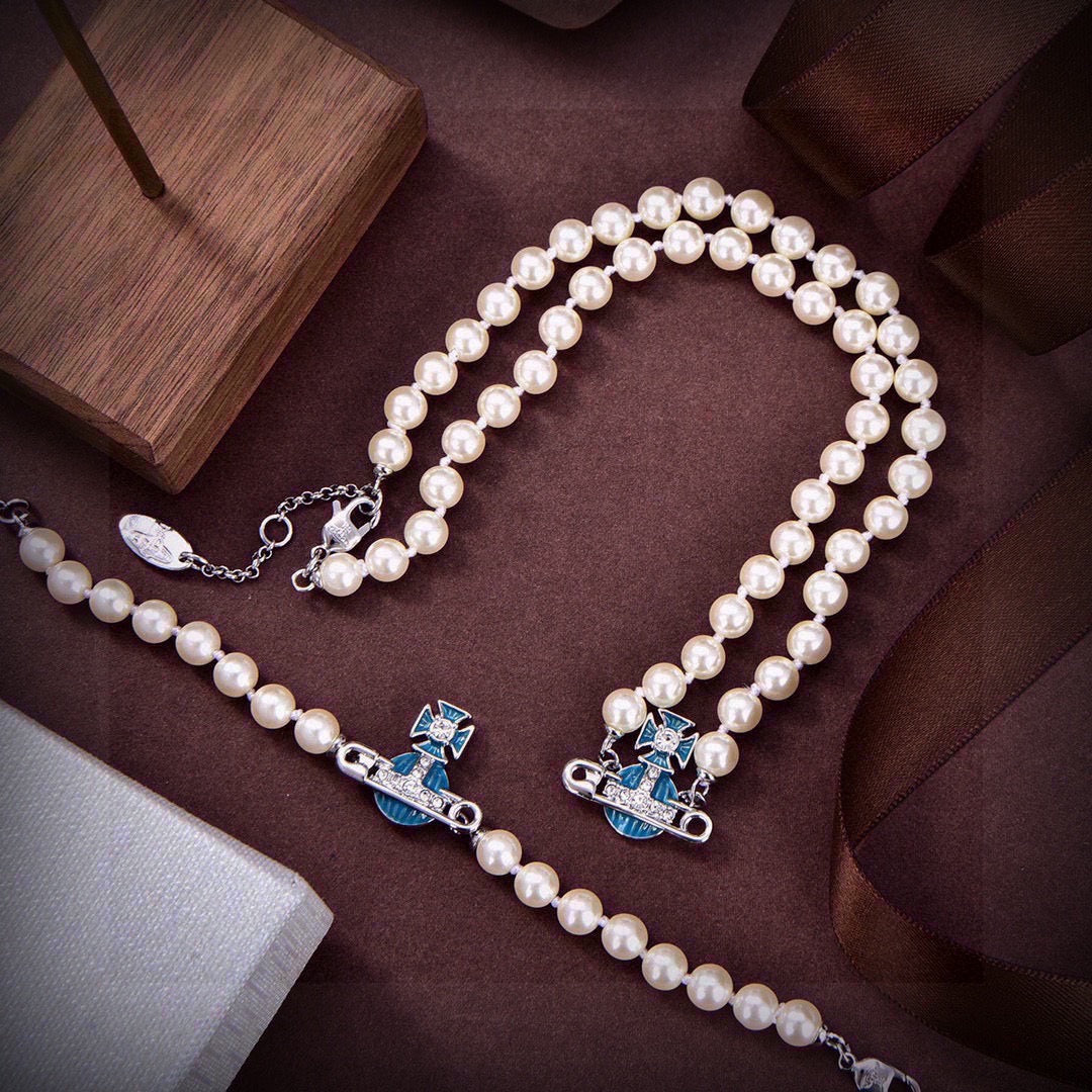 Orb Bracelet in Polished Metal-Tone – Pearl Detail – Design 005 main product view