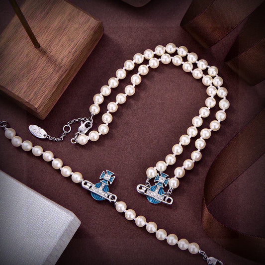 Orb Bracelet in Polished Metal-Tone – Pearl Detail – Design 005 main product view