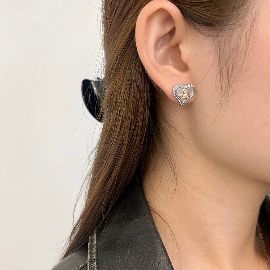 Orb Stud Earrings in Polished Metal-Tone – Design 012 front product view