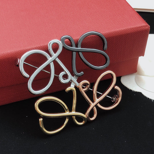 Sculptural Brooch Pin in Polished Metal-Tone – Design 03 main product view