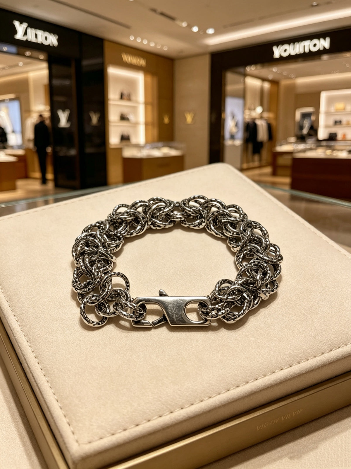 Chain Bracelet in Silver-Tone – Design 005 side detail