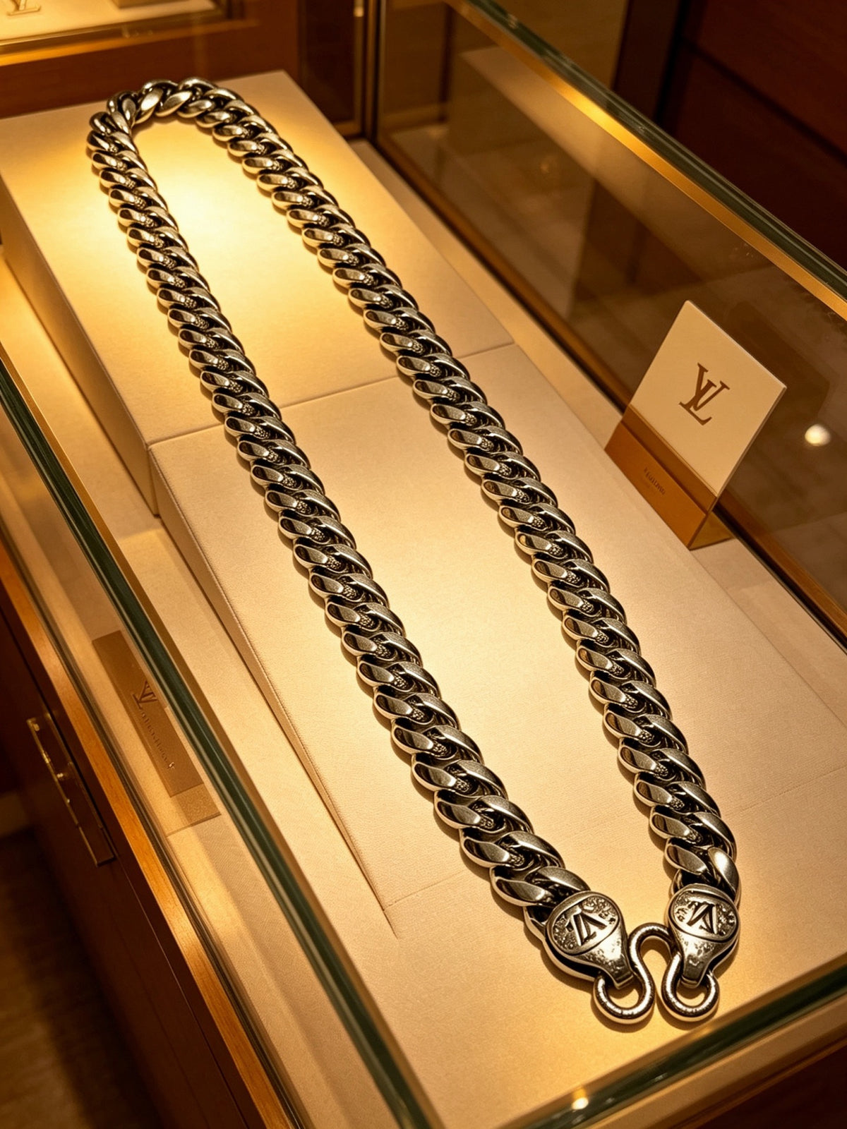 Chain Pendant Necklace in Silver-Tone – Design 020 styled product view