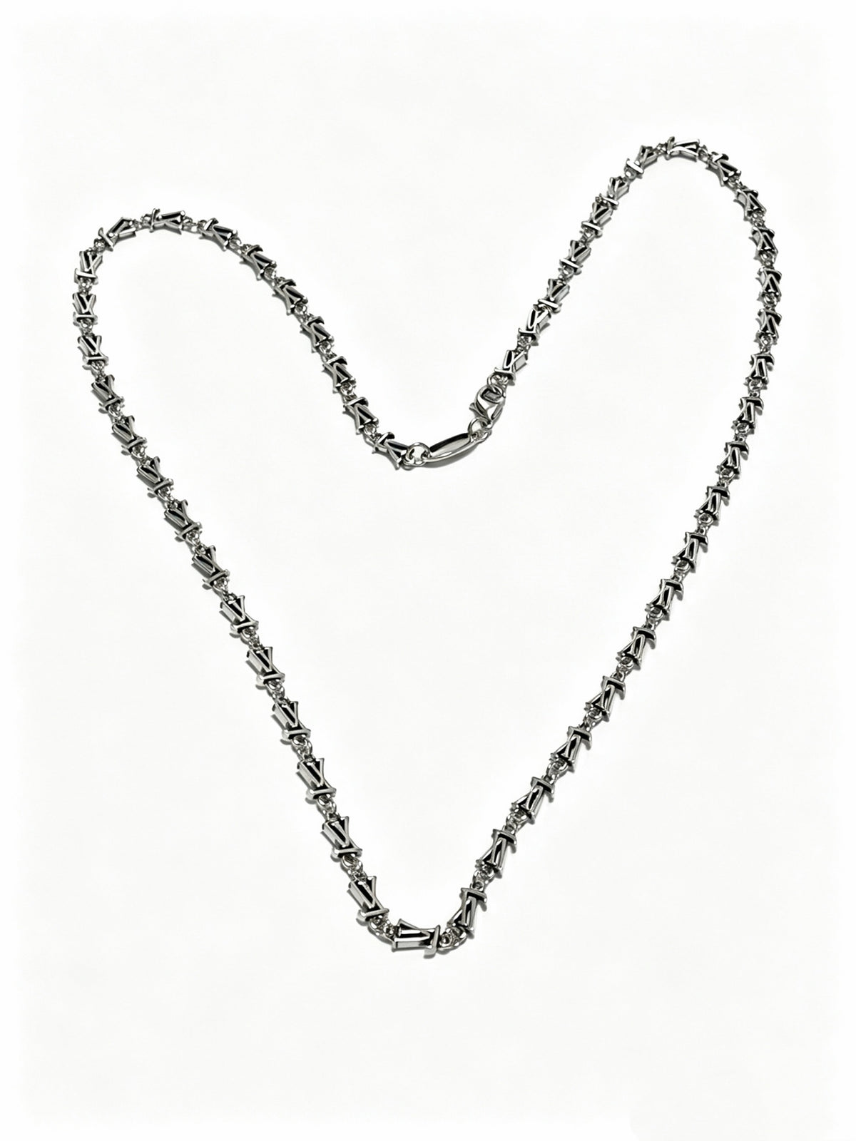 Chain Pendant Necklace in Silver-Tone – Design 016 front product view