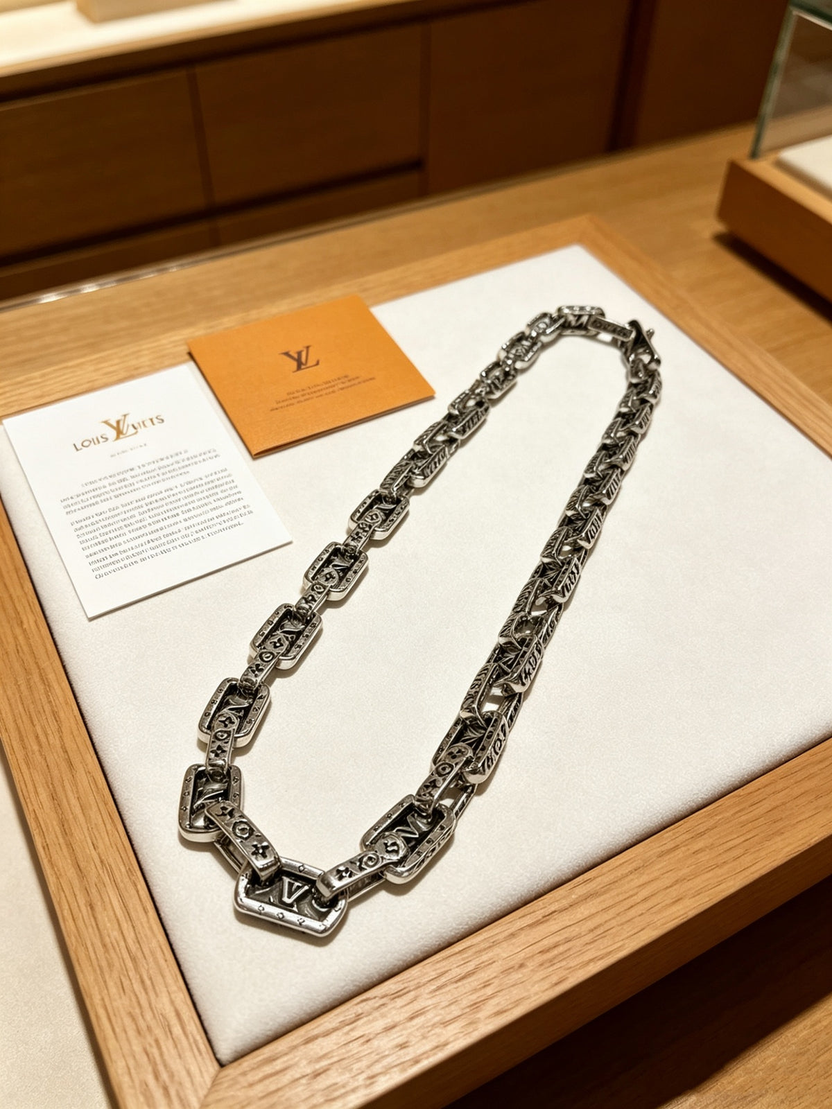 Chain Pendant Necklace in Silver-Tone – Design 015 styled product view