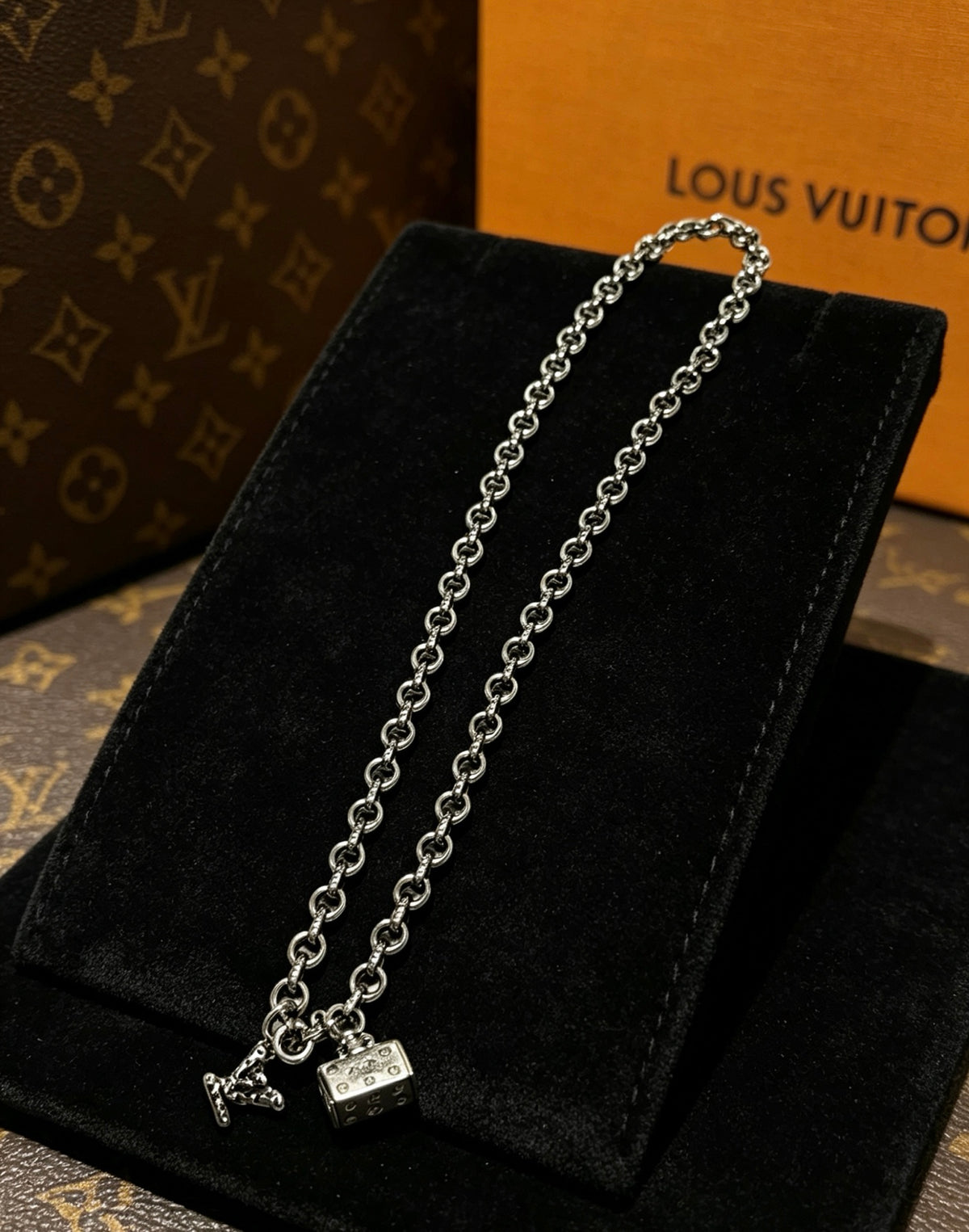 Chain Pendant Necklace in Silver-Tone – Design 012 styled product view