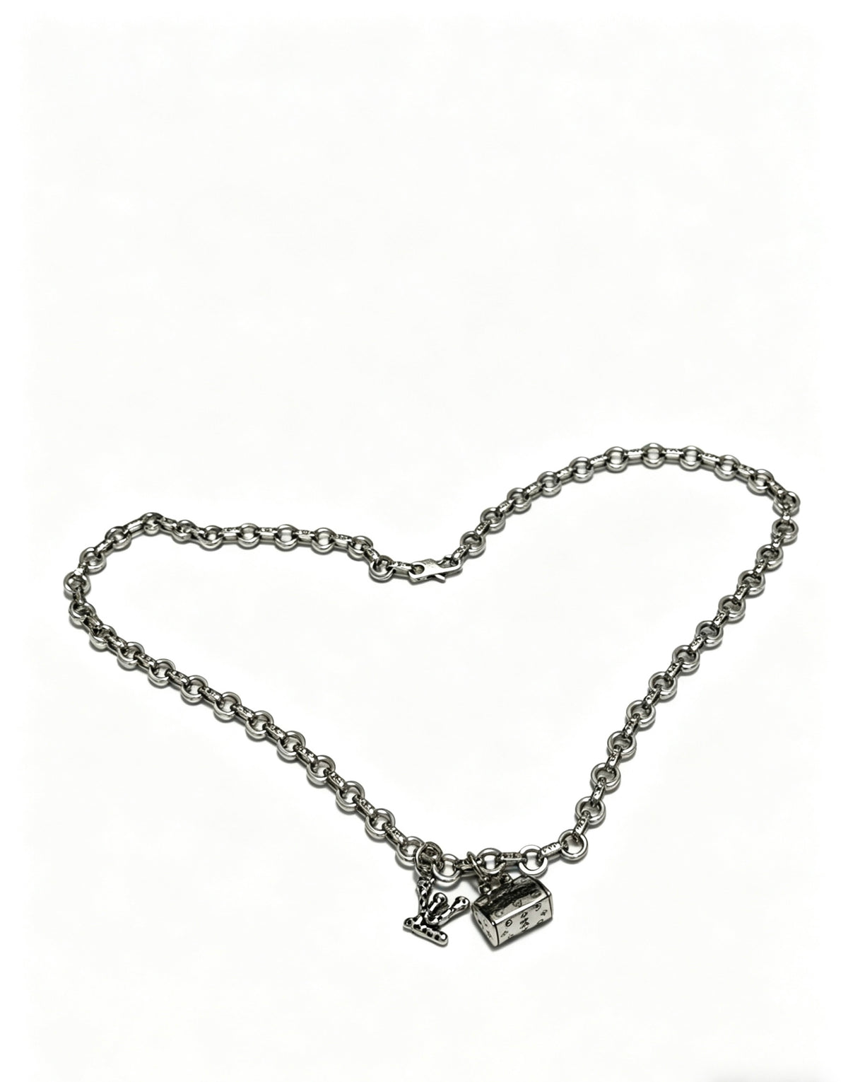 Chain Pendant Necklace in Silver-Tone – Design 012 main product view