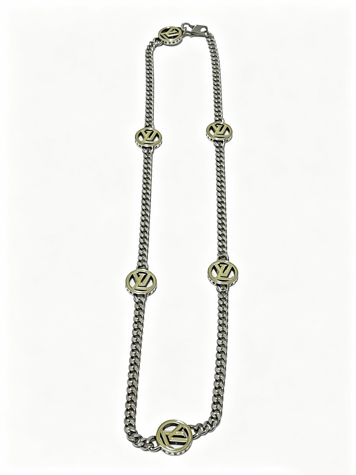 Chain Pendant Necklace in Silver-Tone – Design 008 front product view
