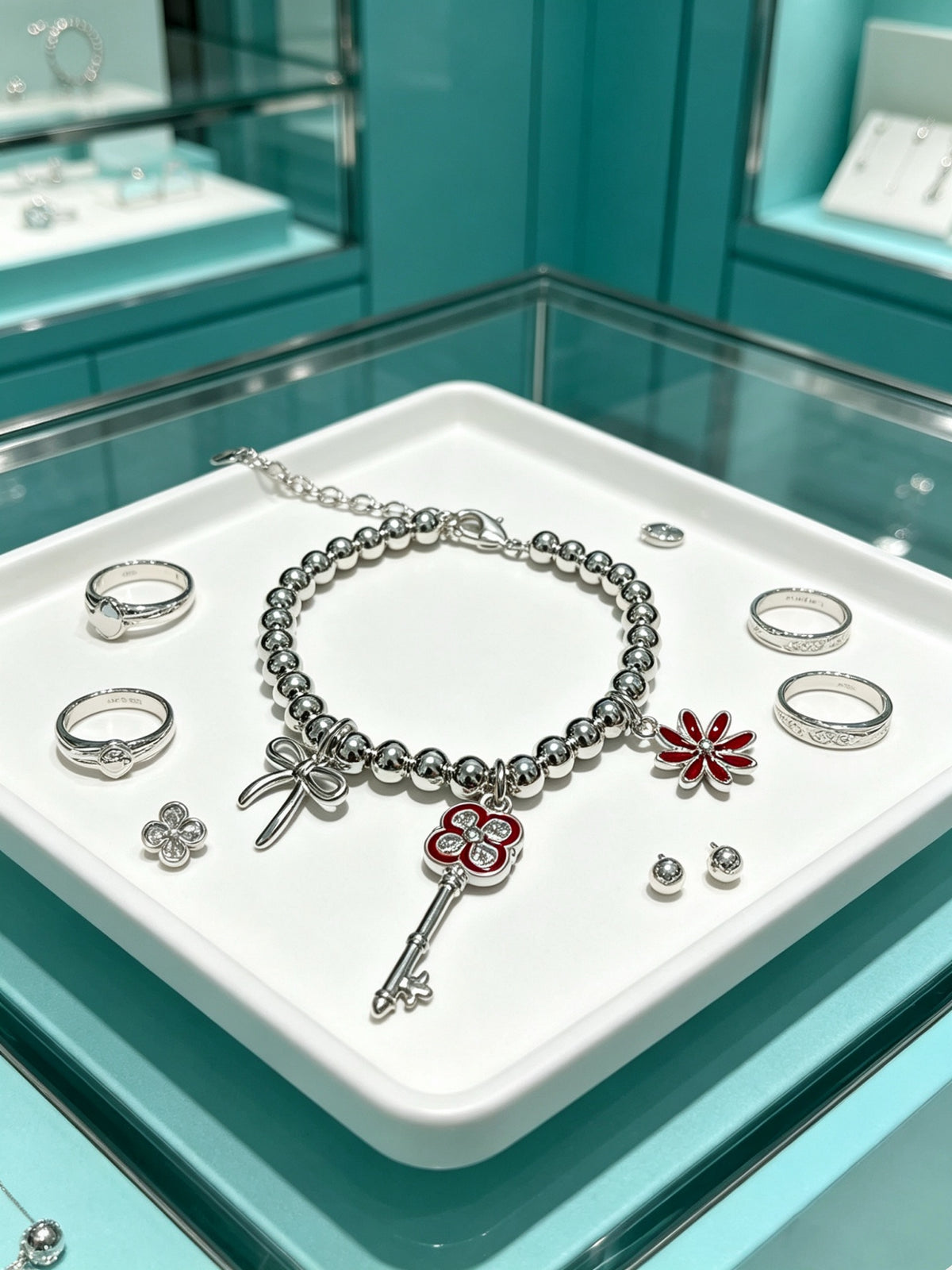 Signature Motif Bracelet in Silver-Tone – Vintage Detail – Design 34 close-up detail