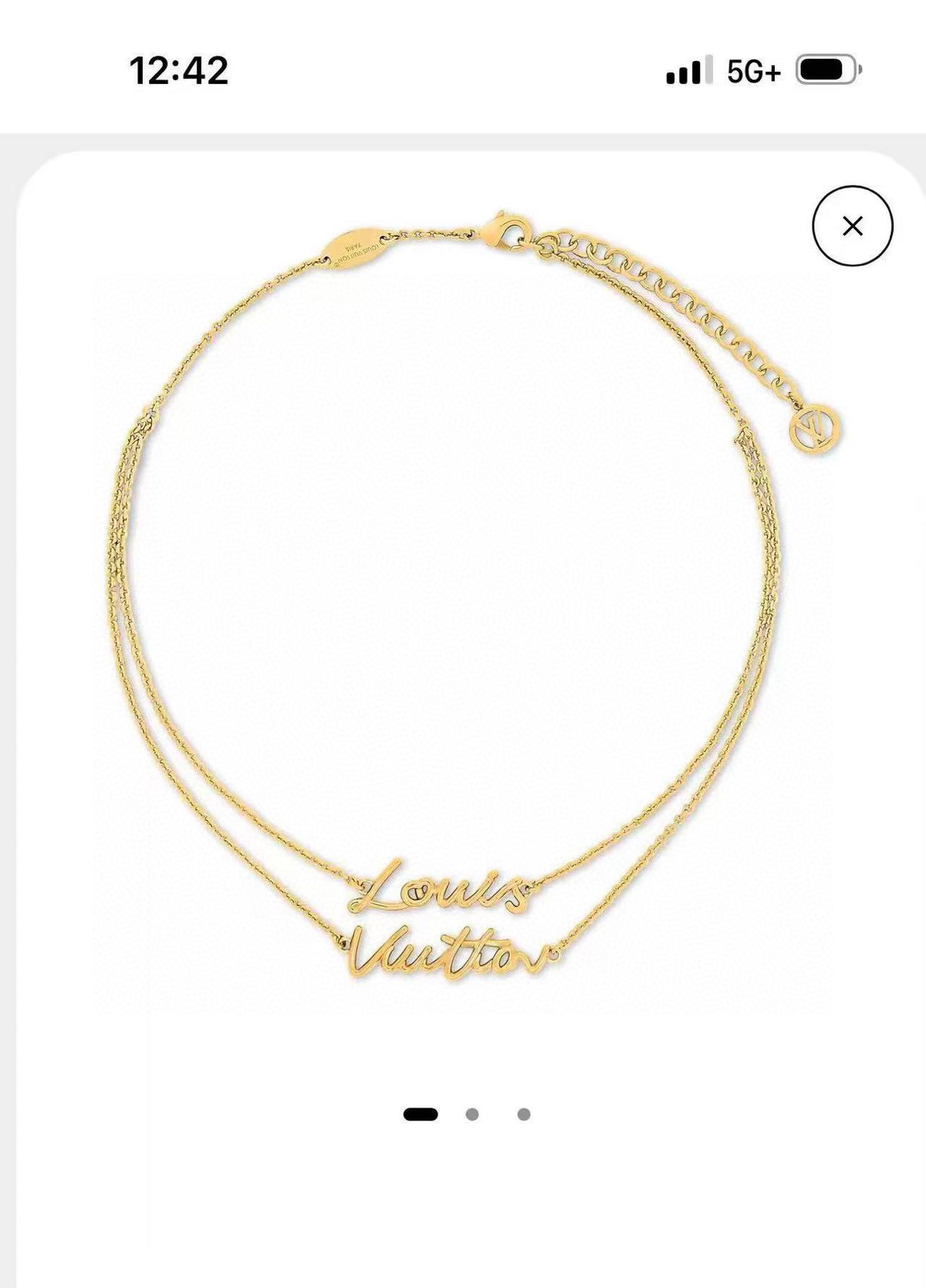 Letter Emblem Pendant Necklace in Polished Metal-Tone – Design 021 front product view