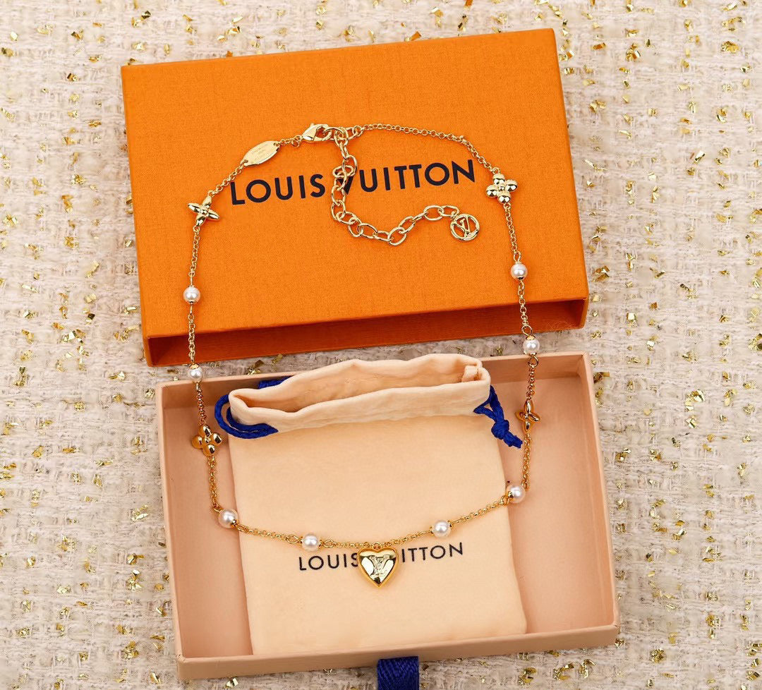Letter Emblem Pendant Necklace in Polished Metal-Tone – Design 020 front product view