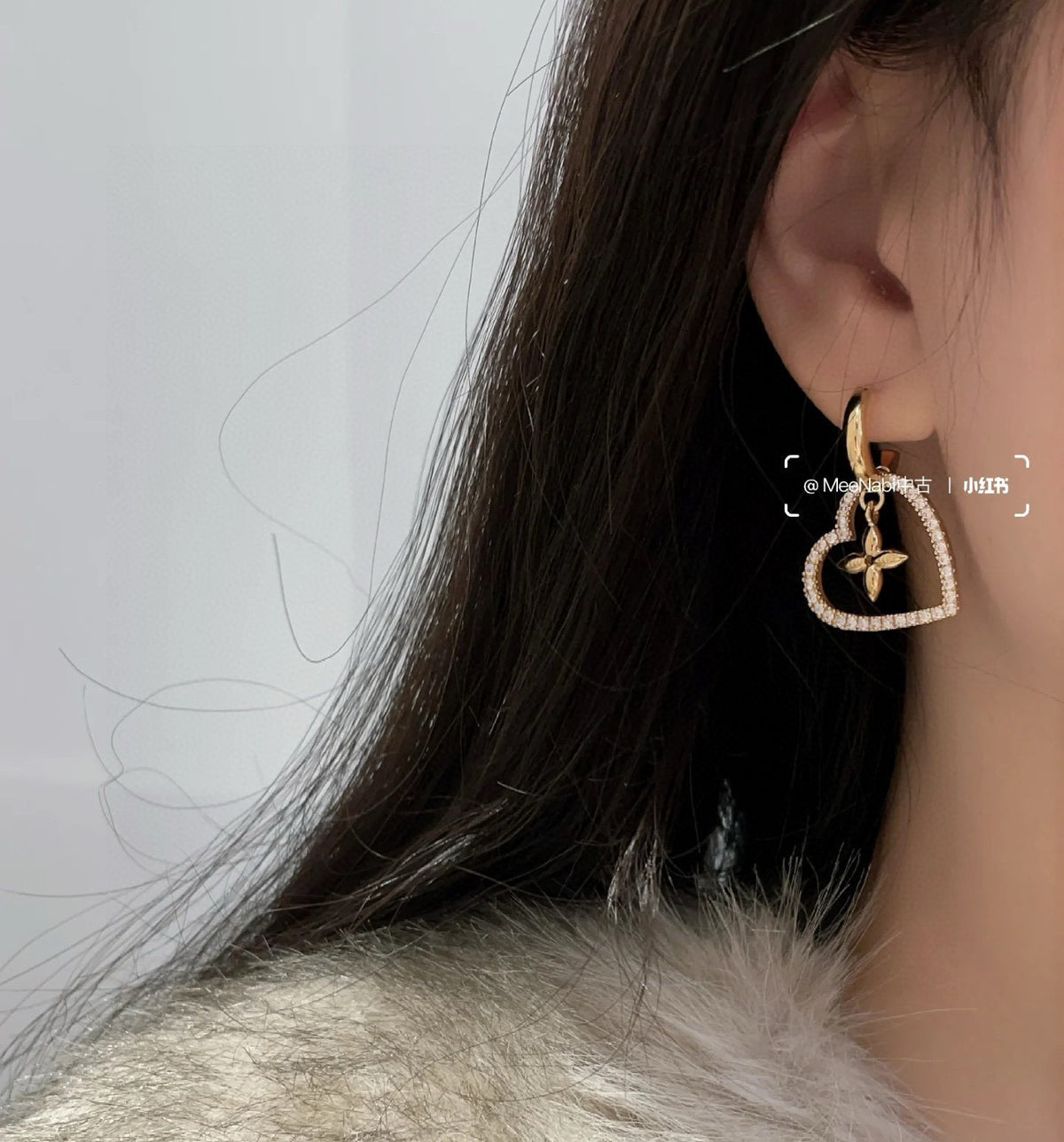 Letter Emblem Stud Earrings in Polished Metal-Tone – Design 020 detail view