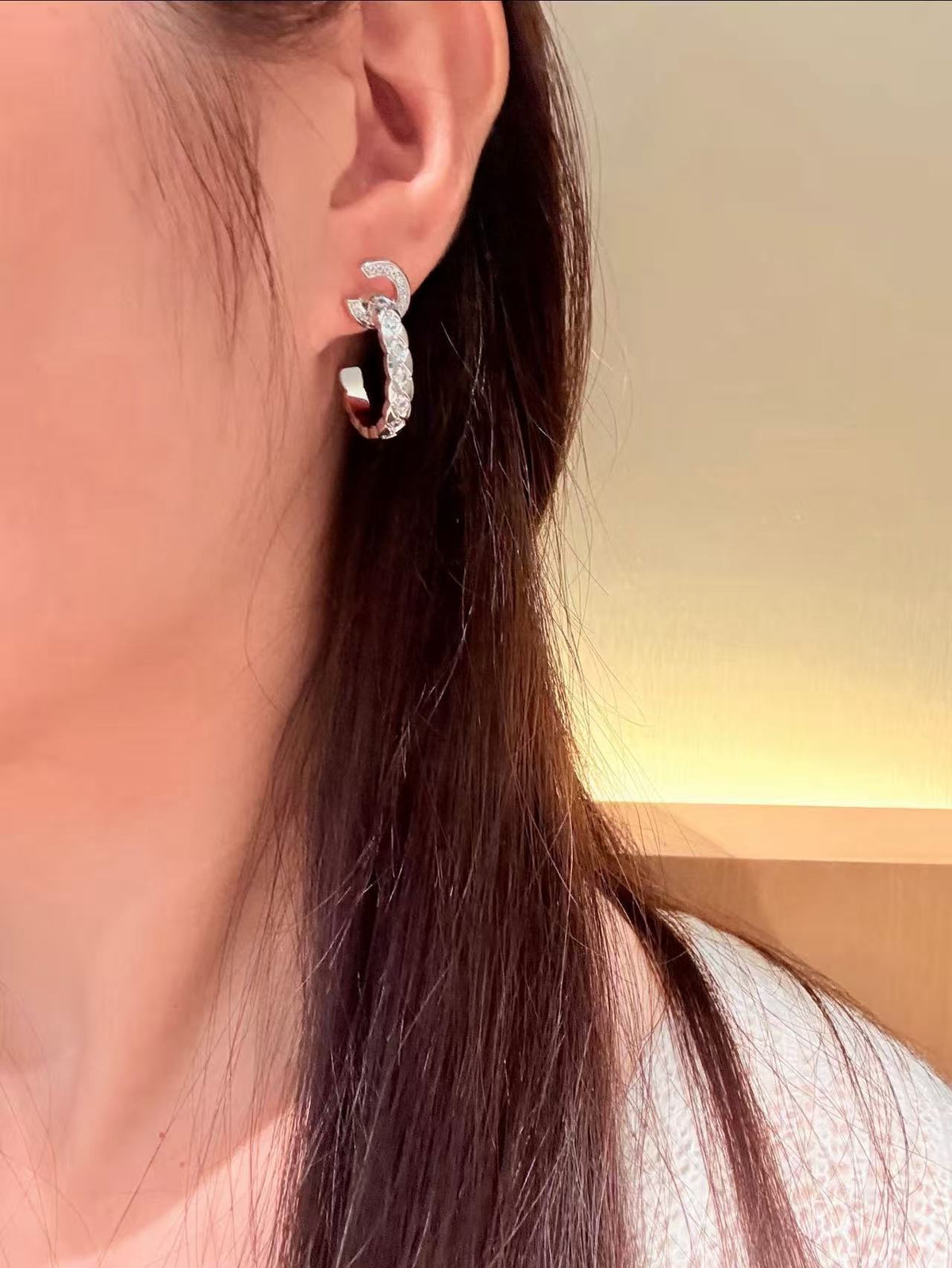 Signature Emblem Crystal-Accent Stud Earrings – Design 015 main product view