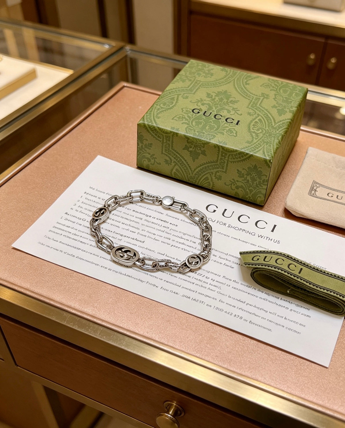 Geometric Emblem Bracelet in Polished Metal-Tone – Design 061 styled product view