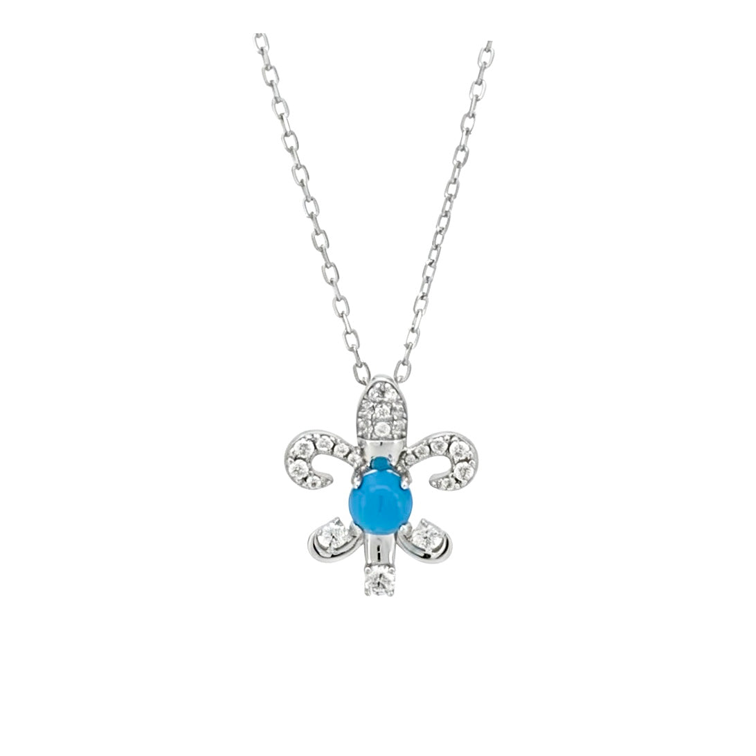 Gothic Emblem Pendant Necklace in Antique Silver-Tone – Design 15 front product view