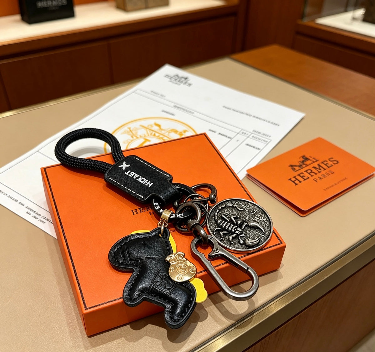 Horse Keychain in Silver-Tone – Design 043 detail view
