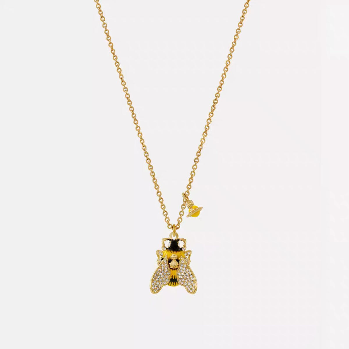 Orb Pendant Necklace in Polished Metal-Tone – Design 045 close-up detail