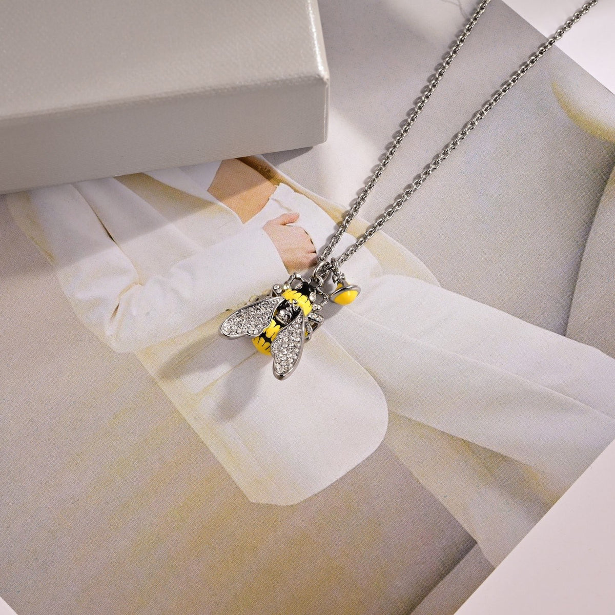 Orb Pendant Necklace in Polished Metal-Tone – Design 045 detail view